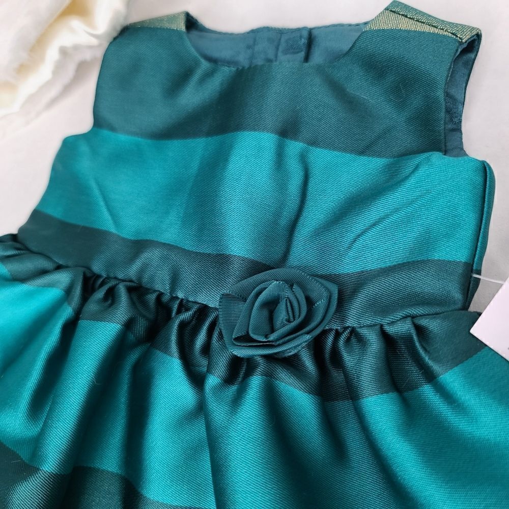 18" Standard Doll Dress Cape Green Metalic Stripe - Picture 6 of 12